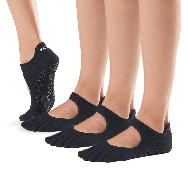 toesox Women's Bellarina Full Toe Grip Socks, Multi Pack - Non-Slip Pilates Socks with Grip - Yoga, Barre - Image 1